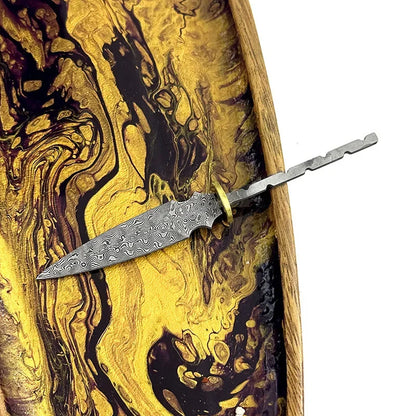 Damascus Steel Blade Pu 'er Tea Knife Billets DIY Hand Tool Parts Outdoor Tea Needles Dull  Blade Blank embryo  Accessories