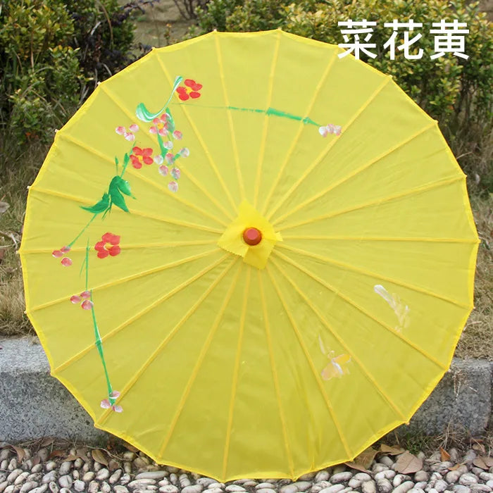 1pcs Chinese art umbrella bamboo frame silk parasol for wedding birthday party bride bridemaid hand-painted flower design