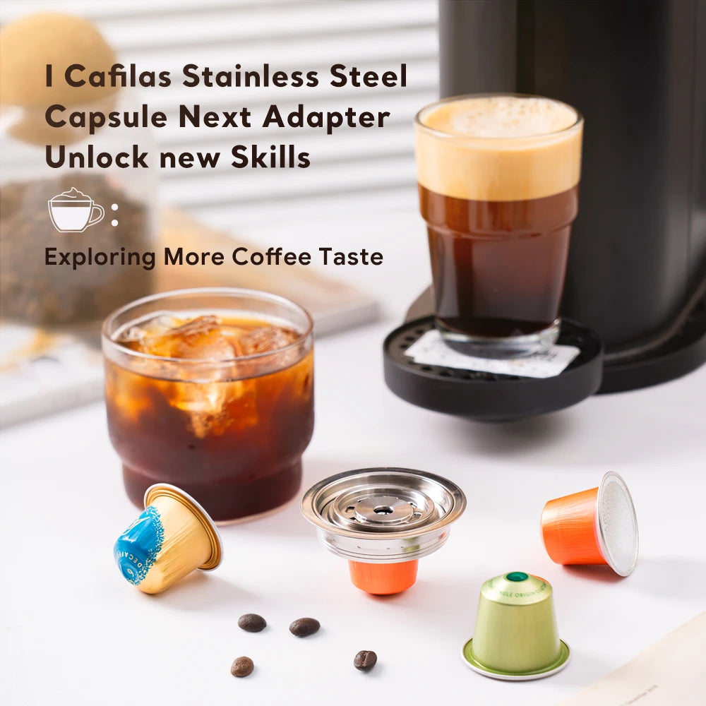 Coffee capsule adapter for Vertuo Next/Vertuo pop/Vertuoline GCA1 coffee machine to be used with original capsules iCafilas