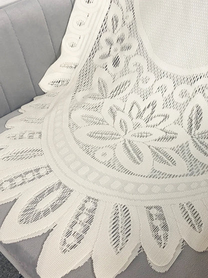 No-Drill Lace Door Curtain Bedroom Living Room Kitchen Partition Semi-Bli Entrance European Sle Fabric Door Curtain