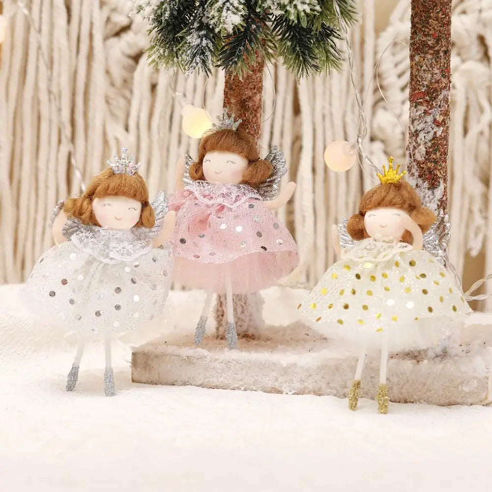 Lovely Angel Doll Attractive Hanging Pendant Colorful Vivid Christmas Doll Xmas Tree Ornament