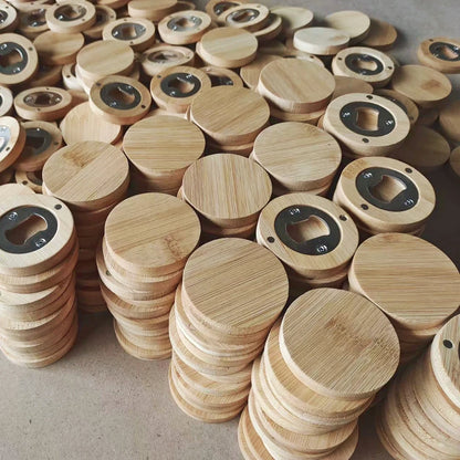 25/45pcs Bamboo Blank DIY Bottle Opener Suitable For Bar Or Household Barware Tool Wedding Favors Bottle Opener for Guests