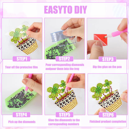 8pcs/Set Diamond Painting Magnets for Refrigerator Diamond Art Fridge Magnets for Adults Diamond Art Refrigerator Magnets Kits