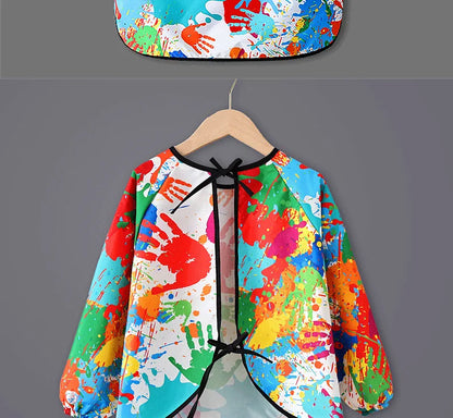 Kids Painting Waterproof Long Sleeved Cover Kindergarten Art Painting Smock Reverse Dressing Gown Baby Eating Bib Children Apron