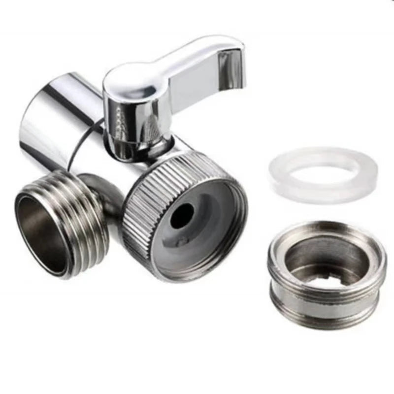 Universal Faucet Splitter for Kitchen Bathroom Toilet and Shower Diverter Valve Water Tap Connector with Easy Switch Adapter