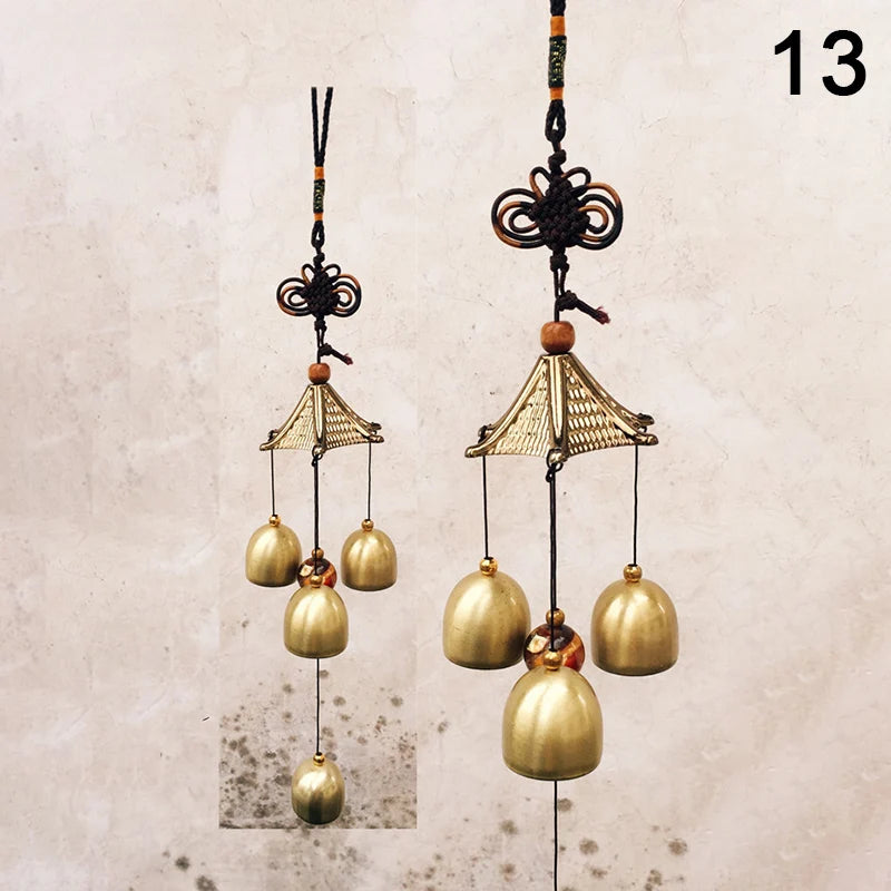1Pc Antique Wind Chime Copper Yard Garden Outdoor Living Decoration Metal Wind Chimes Outdoor Chinese Oriental Lucky Metal Decor