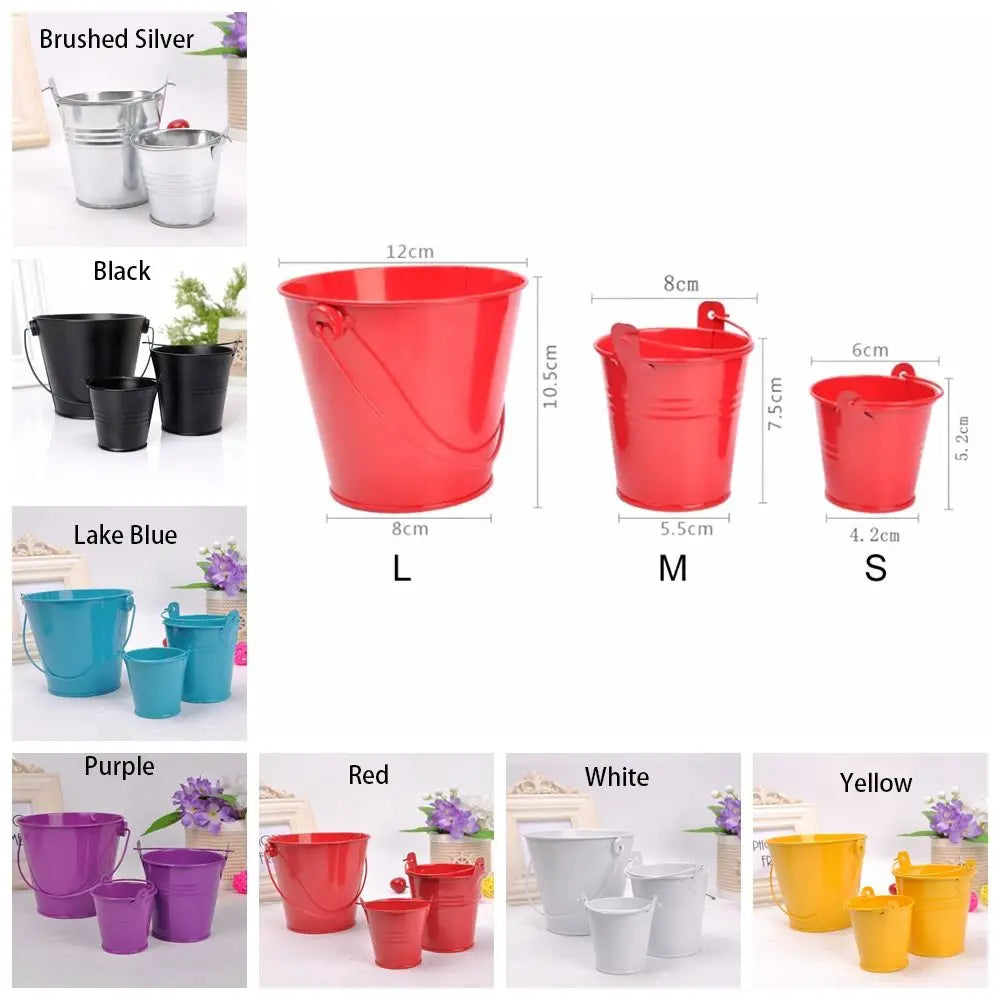 Hook Flower Pot Wrought Iron Flower Barrel Balcony Pots Planters Wall Hanging Bucket Pot Decorative Flower Pot Garden Supplies