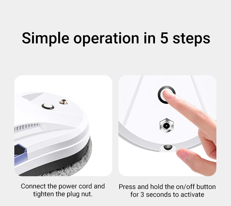 DIVEDEER Window Cleaning Robot  High Suction Intelligent Electric Window Cleaner Water Jet Vacuum Cleaner