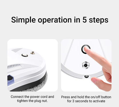 DIVEDEER Window Cleaning Robot  High Suction Intelligent Electric Window Cleaner Water Jet Vacuum Cleaner