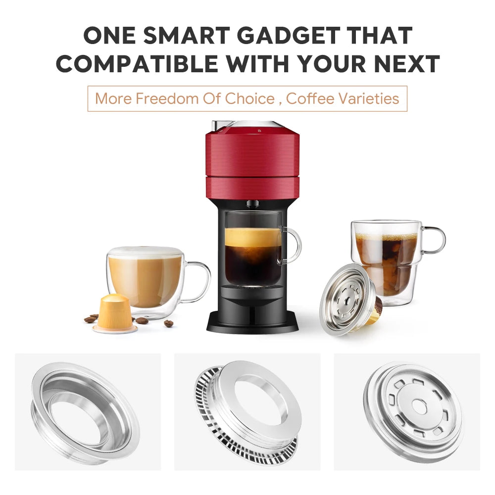 Coffee capsule adapter for Vertuo Next/Vertuo pop/Vertuoline GCA1 coffee machine to be used with original capsules iCafilas
