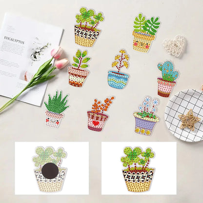 8pcs/Set Diamond Painting Magnets for Refrigerator Diamond Art Fridge Magnets for Adults Diamond Art Refrigerator Magnets Kits