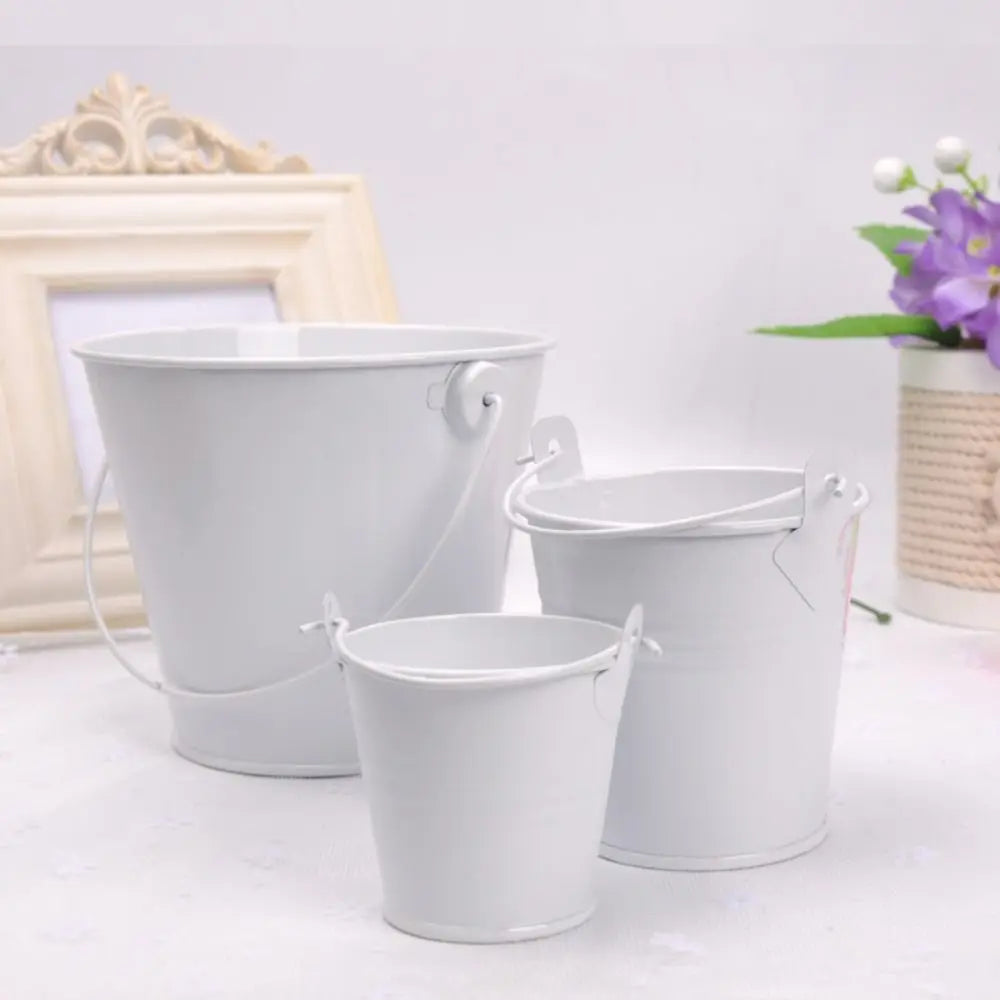 Hook Flower Pot Wrought Iron Flower Barrel Balcony Pots Planters Wall Hanging Bucket Pot Decorative Flower Pot Garden Supplies
