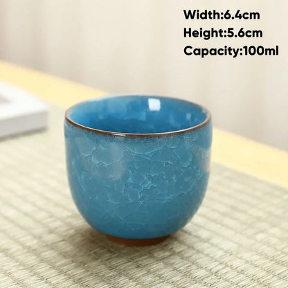 Ice Cracking Style Ceramic Tea Cup,Pottery Espresso Coffee Cups,Porcelain Kung Fu Teacup,Ceramics Sake Mug,Tea Bowl,Wholesale