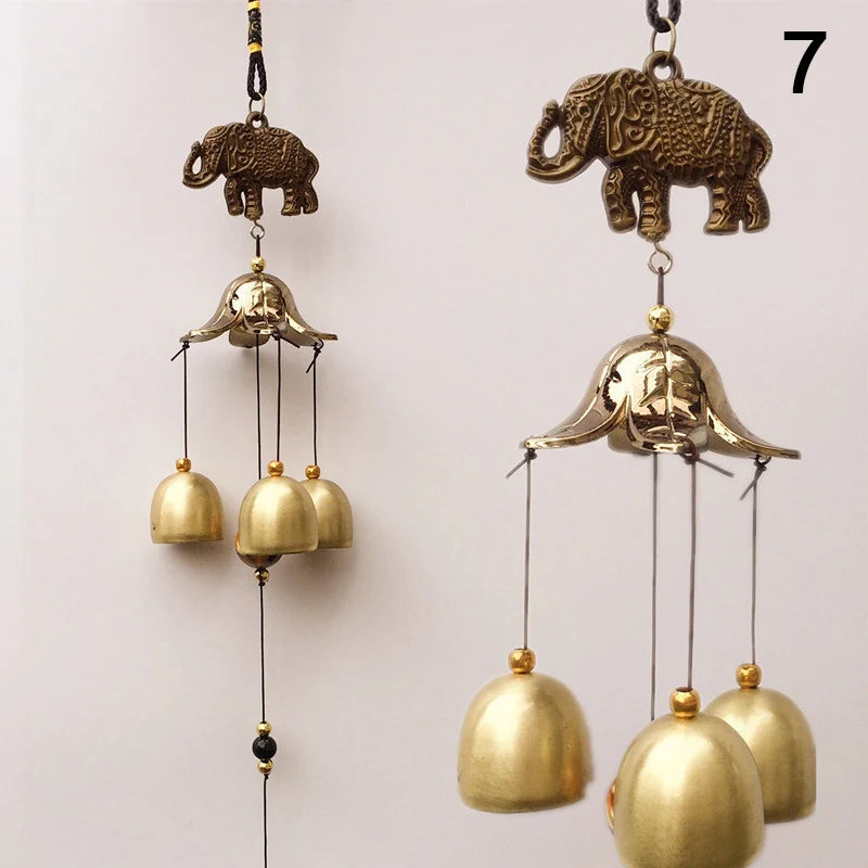 1Pc Antique Wind Chime Copper Yard Garden Outdoor Living Decoration Metal Wind Chimes Outdoor Chinese Oriental Lucky Metal Decor