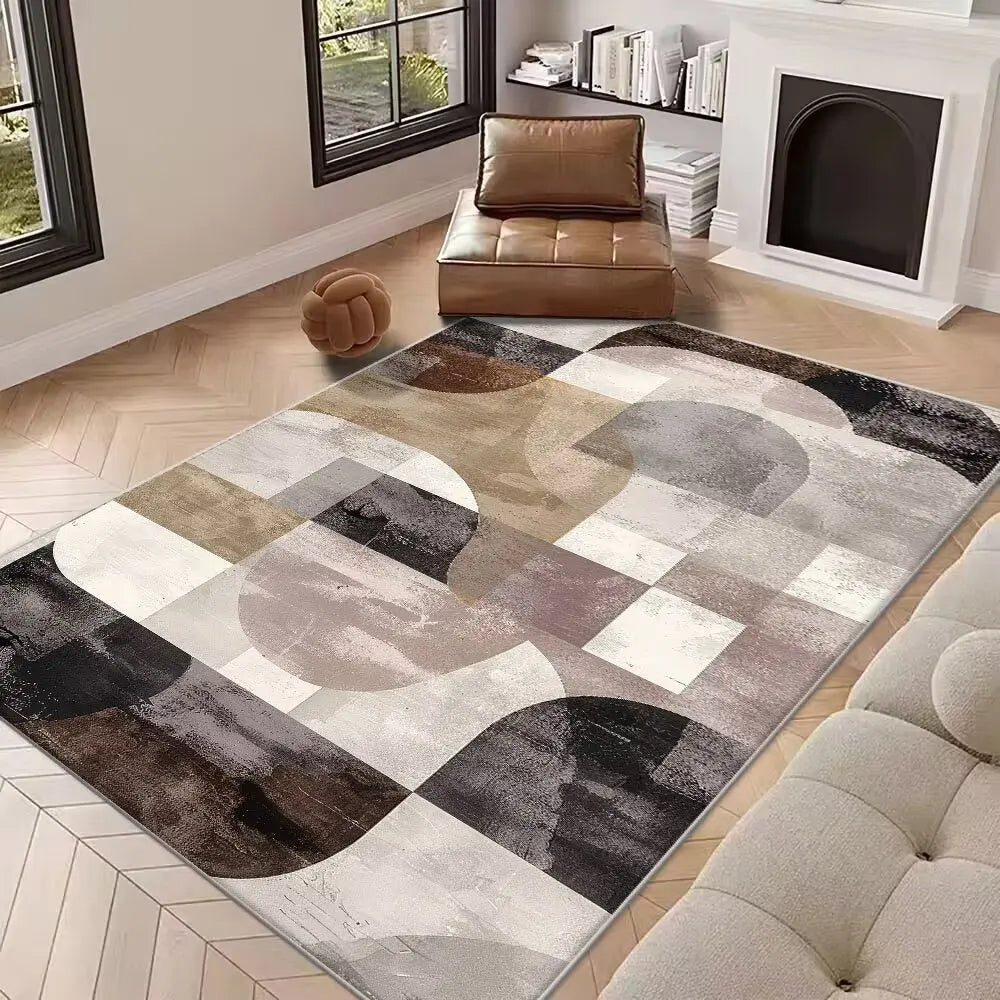 Modern Abstract Style Large Living Room Carpet Decoration Home Rugs for Bedroom Non-slip Lounge Rug Mat for Children Washable