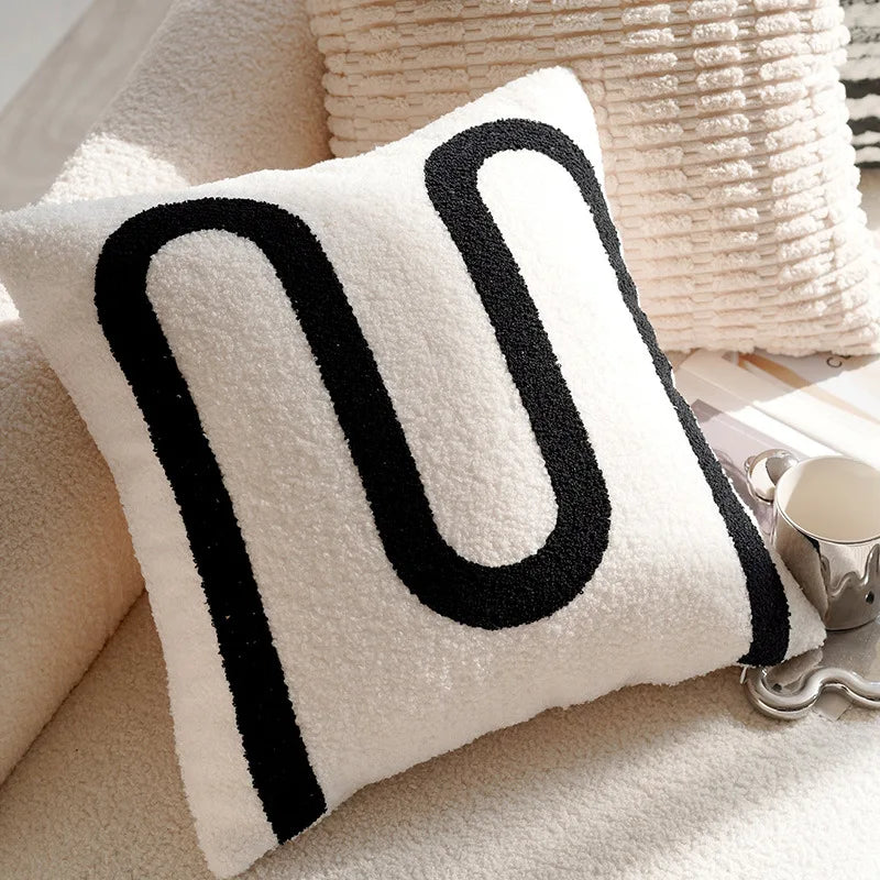 Junwell Modern Polyester Textured Fabric Dec.pillow Light luxury Nordic Fabric Cushion Cover For Living Room Sofa Pillow Cover