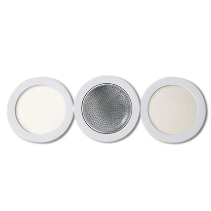 Seal Silicone Ring Gaskets And Aluminum Filters Replacement Kit For Kitchen Moka Pot Espresso Coffee Makers Accessories