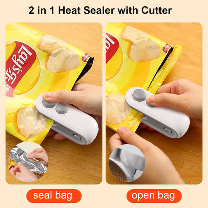 Mini Heat Bag Sealing Machine Portable Plastic Bags Packing Sealer for Snacks Home Handheld Sealer Food Packaging Heat Sealer
