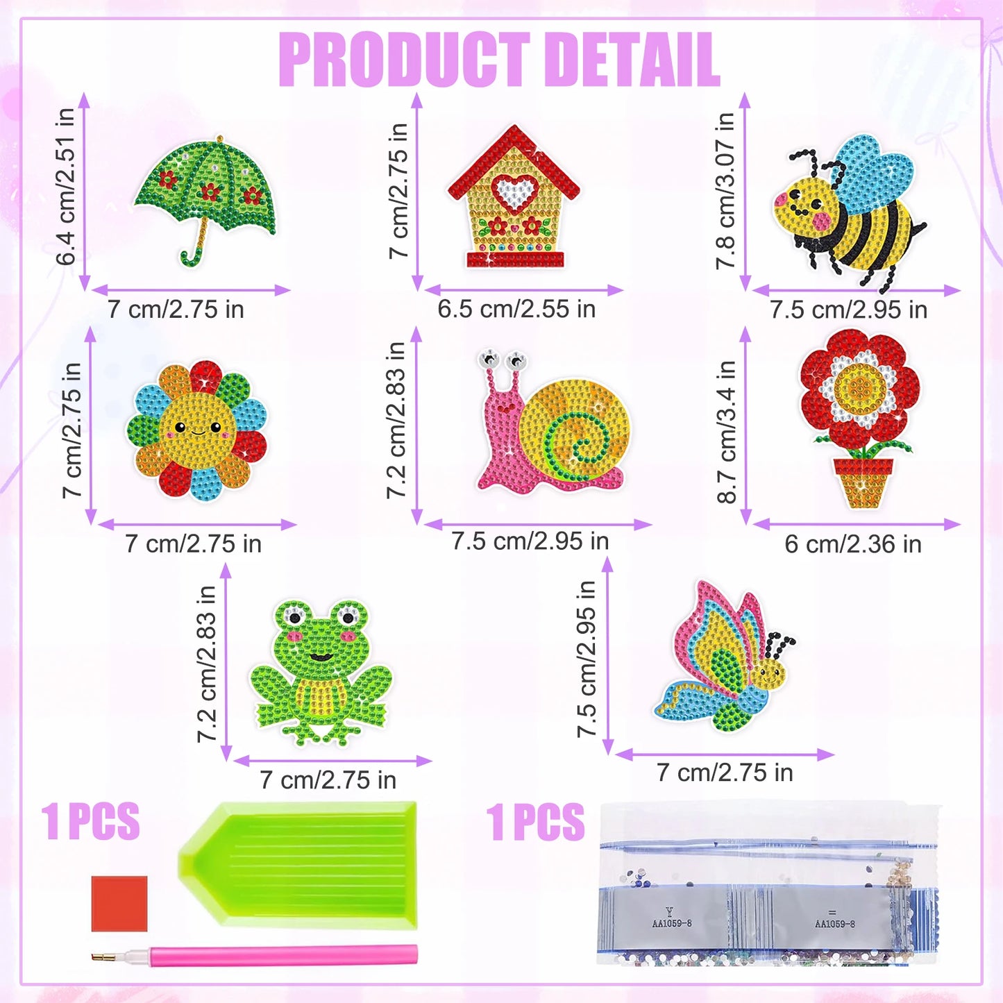 8pcs/Set Diamond Painting Magnets for Refrigerator Diamond Art Fridge Magnets for Adults Diamond Art Refrigerator Magnets Kits