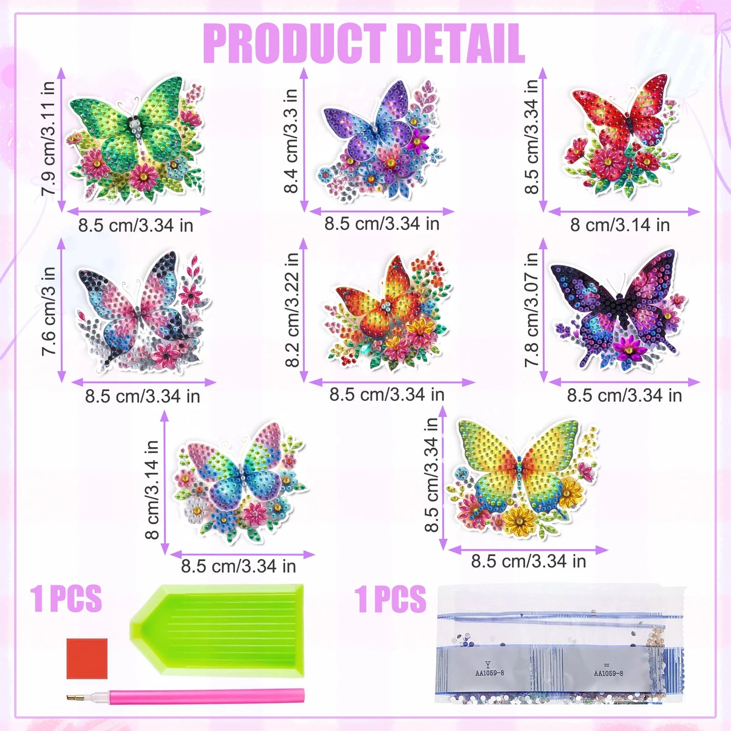 8pcs/Set Diamond Painting Magnets for Refrigerator Diamond Art Fridge Magnets for Adults Diamond Art Refrigerator Magnets Kits