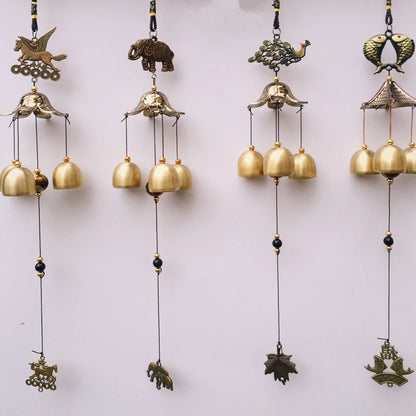 1Pc Antique Wind Chime Copper Yard Garden Outdoor Living Decoration Metal Wind Chimes Outdoor Chinese Oriental Lucky Metal Decor