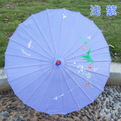 1pcs Chinese art umbrella bamboo frame silk parasol for wedding birthday party bride bridemaid hand-painted flower design