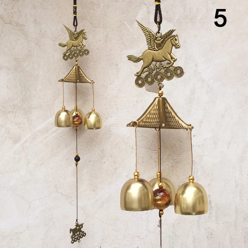 1Pc Antique Wind Chime Copper Yard Garden Outdoor Living Decoration Metal Wind Chimes Outdoor Chinese Oriental Lucky Metal Decor