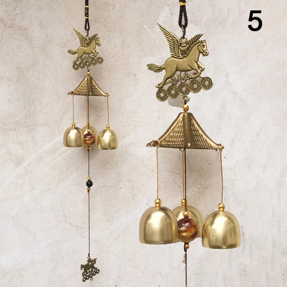 1Pc Antique Wind Chime Copper Yard Garden Outdoor Living Decoration Metal Wind Chimes Outdoor Chinese Oriental Lucky Metal Decor