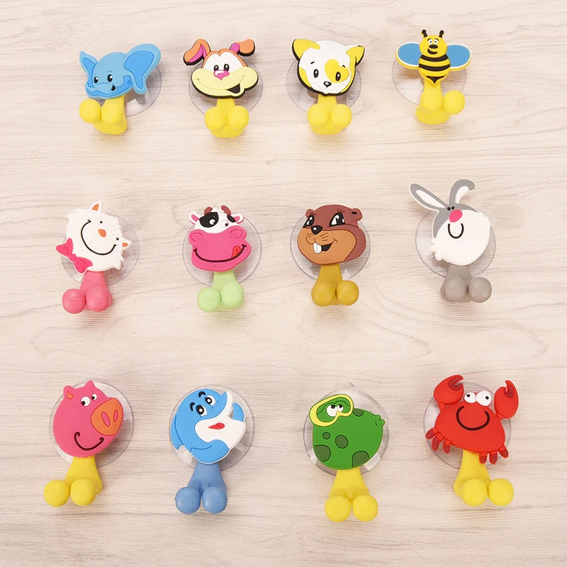 Suction Cup Toothbrush Holder Bathroom Accessories Set Tool Wall Suction Holder Animal Cute Cartoon Animals