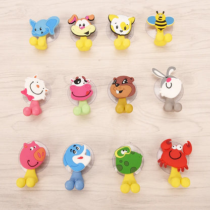 Suction Cup Toothbrush Holder Bathroom Accessories Set Tool Wall Suction Holder Animal Cute Cartoon Animals