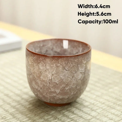 Ice Cracking Style Ceramic Tea Cup,Pottery Espresso Coffee Cups,Porcelain Kung Fu Teacup,Ceramics Sake Mug,Tea Bowl,Wholesale