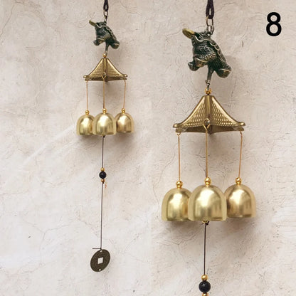 1Pc Antique Wind Chime Copper Yard Garden Outdoor Living Decoration Metal Wind Chimes Outdoor Chinese Oriental Lucky Metal Decor