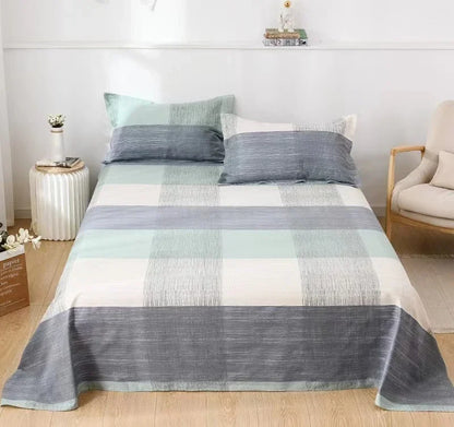 Geometry printed flat bed sheet set couple 2 people super cozy luxury double bed bedsheet single double queen king size