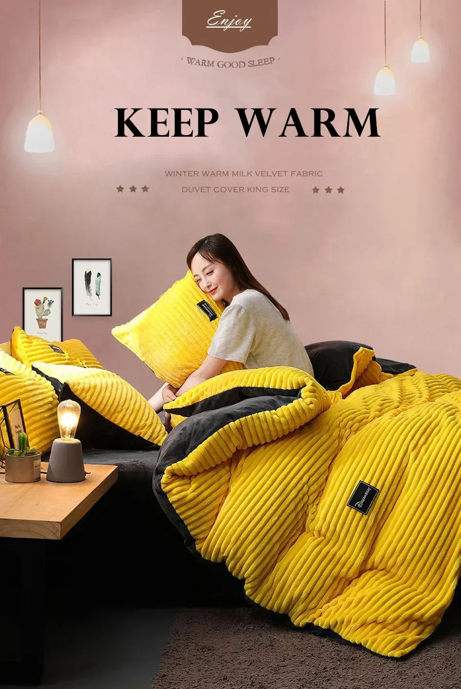 Soft Warm Plush Duvet Cover Winter 220x240 Velvet Fleece Couple Quilt Cover Double Bed Luxury Bedding Set Queen King Size