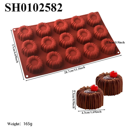 Chrysanthemum Cocoa Bean Pudding Cup Cherry Blossom Design Silicone Cake Mold Chocolate Mould Kitchen Dessert Decorating Tools