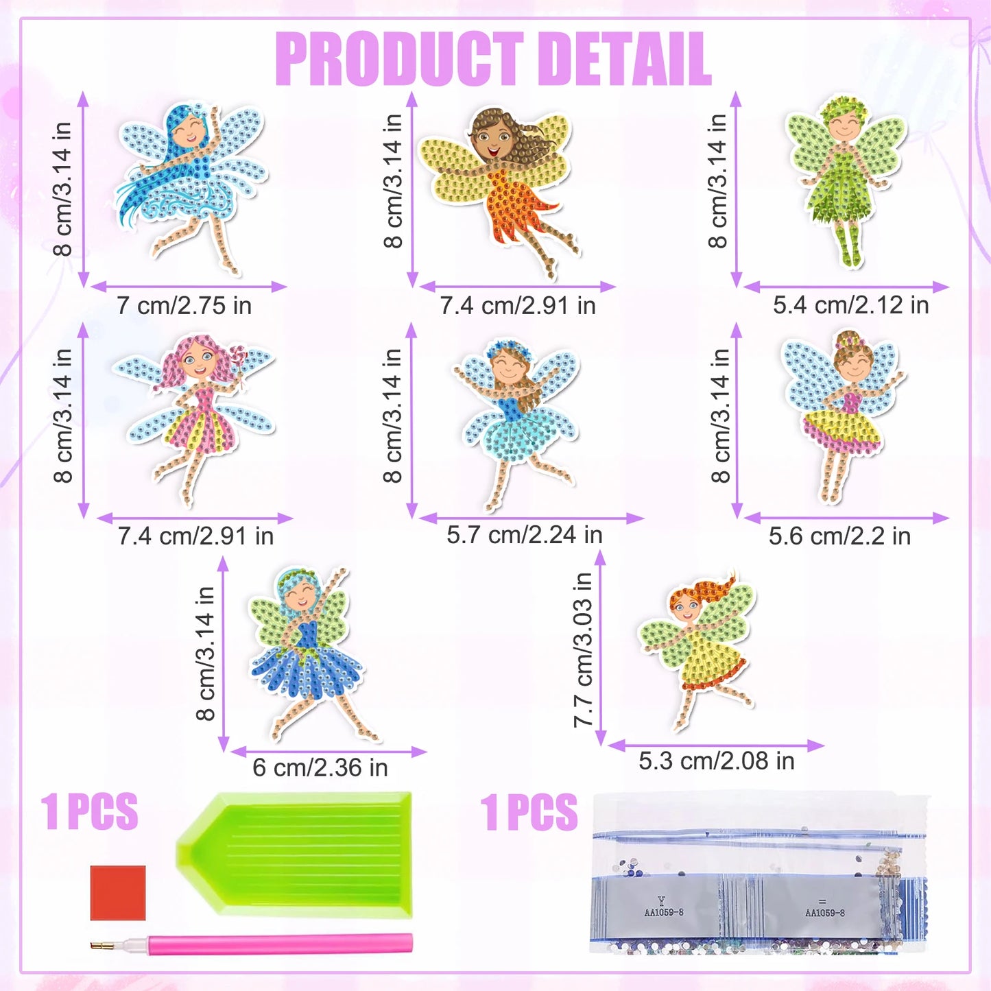 8pcs/Set Diamond Painting Magnets for Refrigerator Diamond Art Fridge Magnets for Adults Diamond Art Refrigerator Magnets Kits