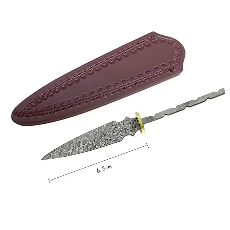 Damascus Steel Blade Pu 'er Tea Knife Billets DIY Hand Tool Parts Outdoor Tea Needles Dull  Blade Blank embryo  Accessories