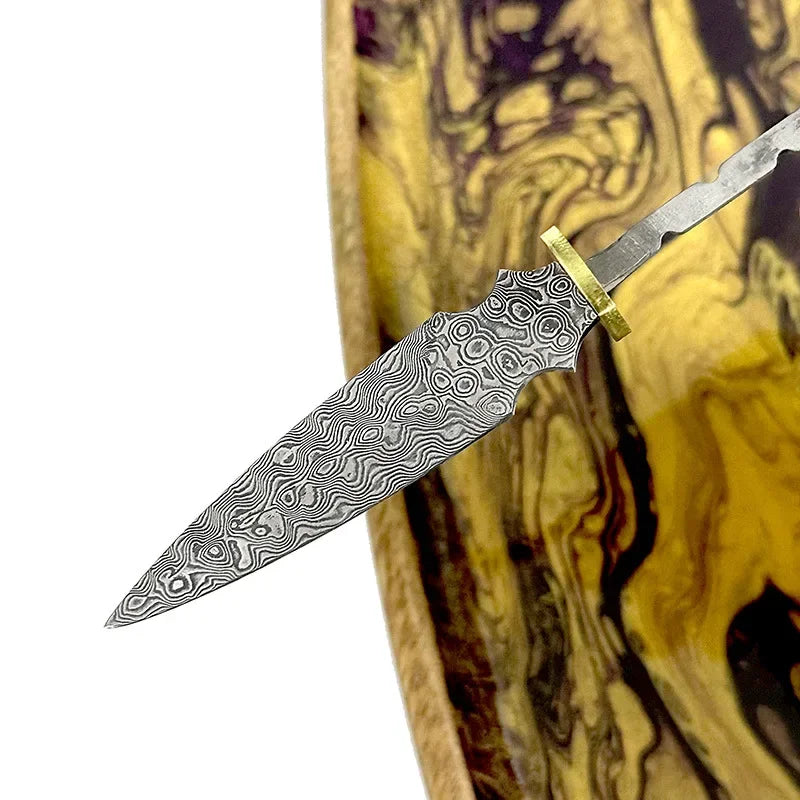 Damascus Steel Blade Pu 'er Tea Knife Billets DIY Hand Tool Parts Outdoor Tea Needles Dull  Blade Blank embryo  Accessories