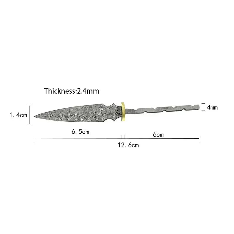 Damascus Steel Blade Pu 'er Tea Knife Billets DIY Hand Tool Parts Outdoor Tea Needles Dull  Blade Blank embryo  Accessories