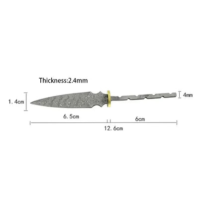 Damascus Steel Blade Pu 'er Tea Knife Billets DIY Hand Tool Parts Outdoor Tea Needles Dull  Blade Blank embryo  Accessories