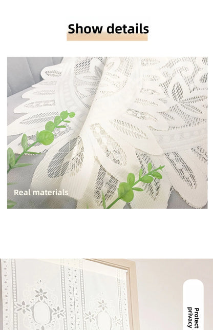 No-Drill Lace Door Curtain Bedroom Living Room Kitchen Partition Semi-Bli Entrance European Sle Fabric Door Curtain