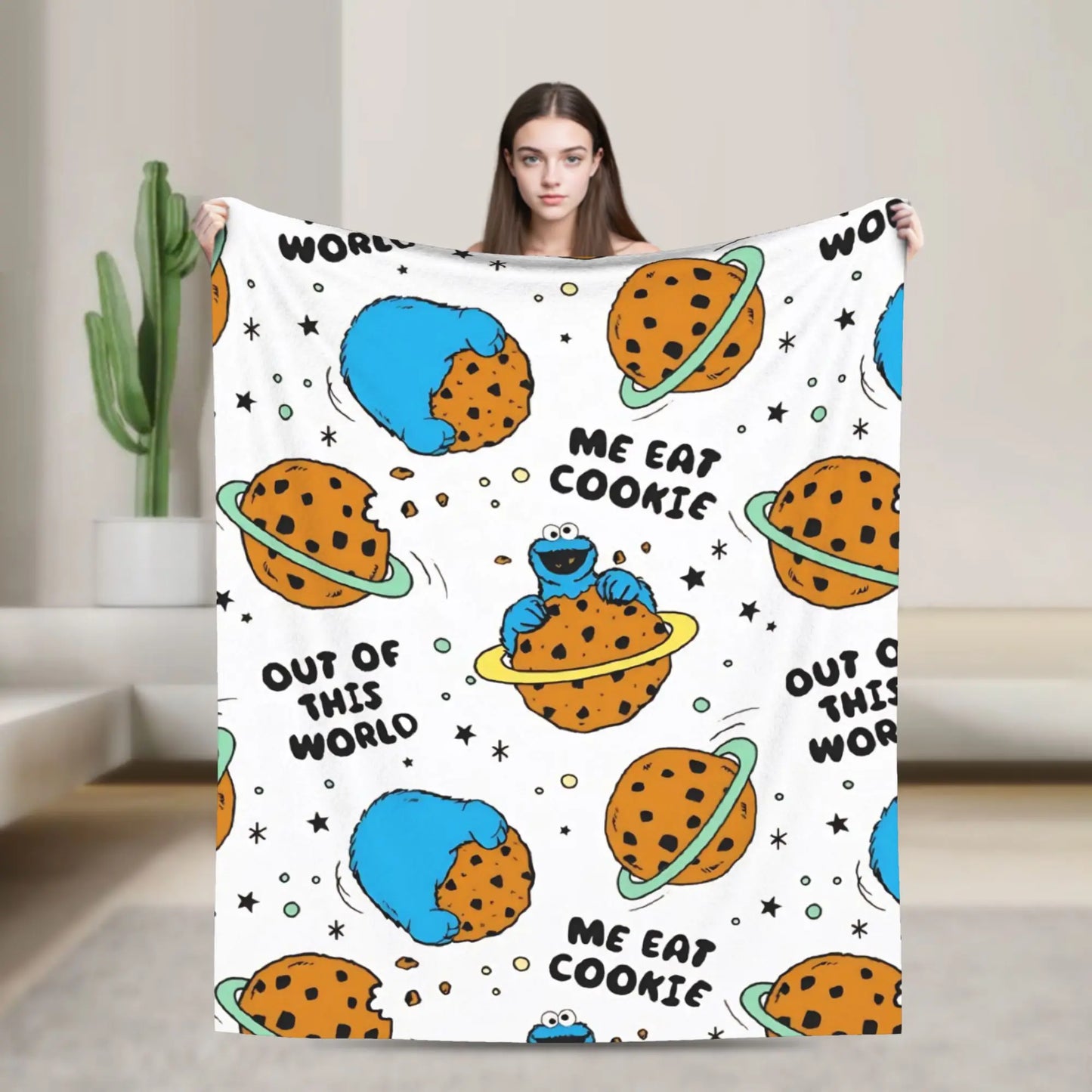 Cookie Monsters Blankets  Soft Warm Street Trend Plush Throw Blanket For Students Outdoor Flannel Bedspread Bed Cover