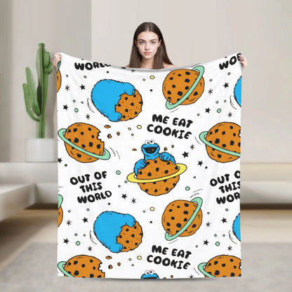 Cookie Monsters Blankets  Soft Warm Street Trend Plush Throw Blanket For Students Outdoor Flannel Bedspread Bed Cover