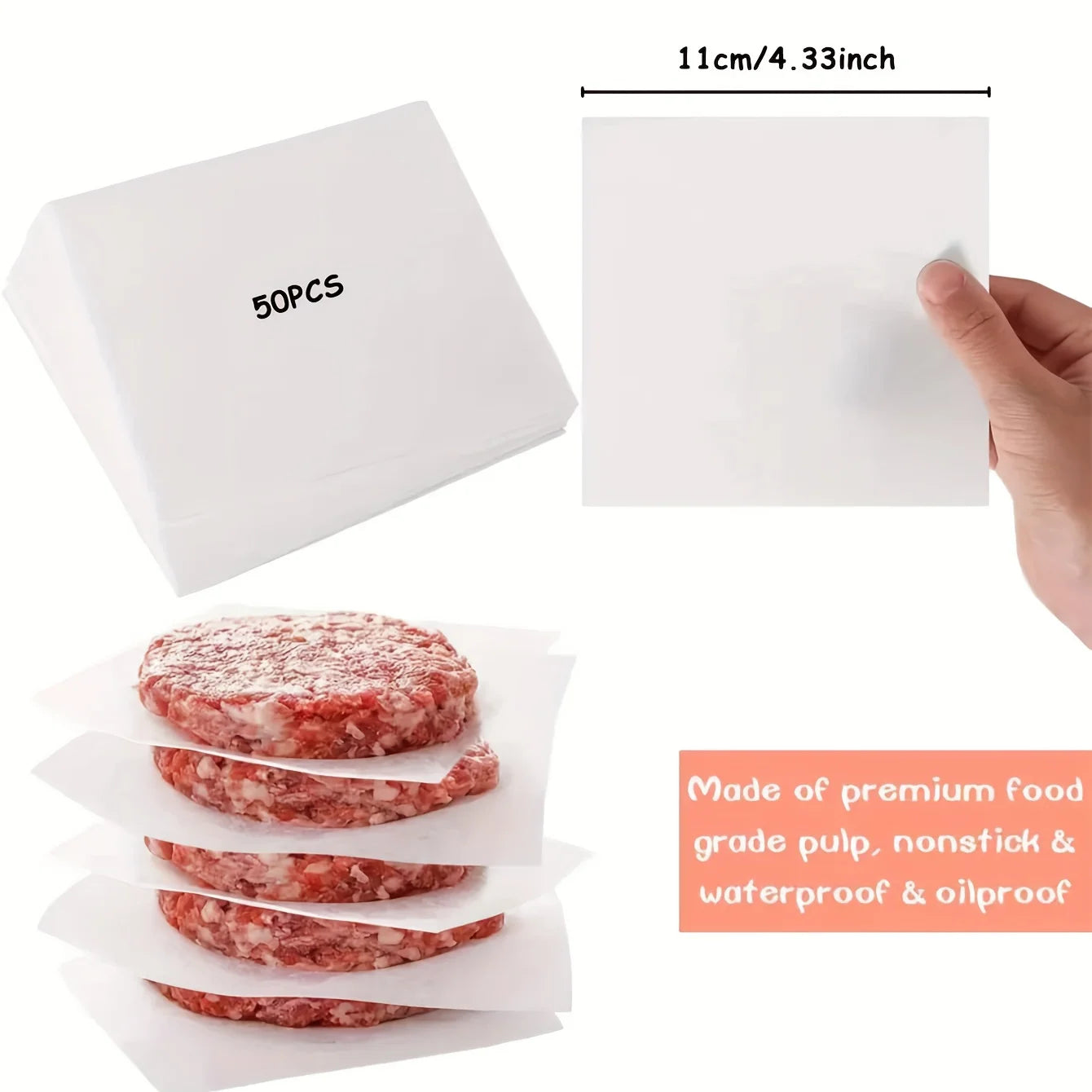 100 Thick and Non-stick Baking Paper, Suitable for Storing Hamburgers, Cookies, and Food - Essential for Kitchen Baking