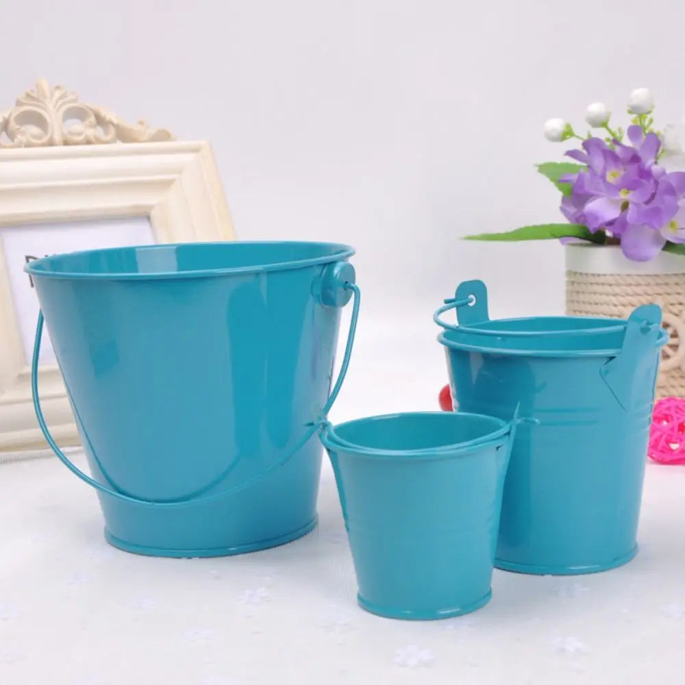 Hook Flower Pot Wrought Iron Flower Barrel Balcony Pots Planters Wall Hanging Bucket Pot Decorative Flower Pot Garden Supplies