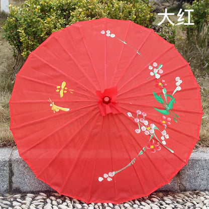 1pcs Chinese art umbrella bamboo frame silk parasol for wedding birthday party bride bridemaid hand-painted flower design