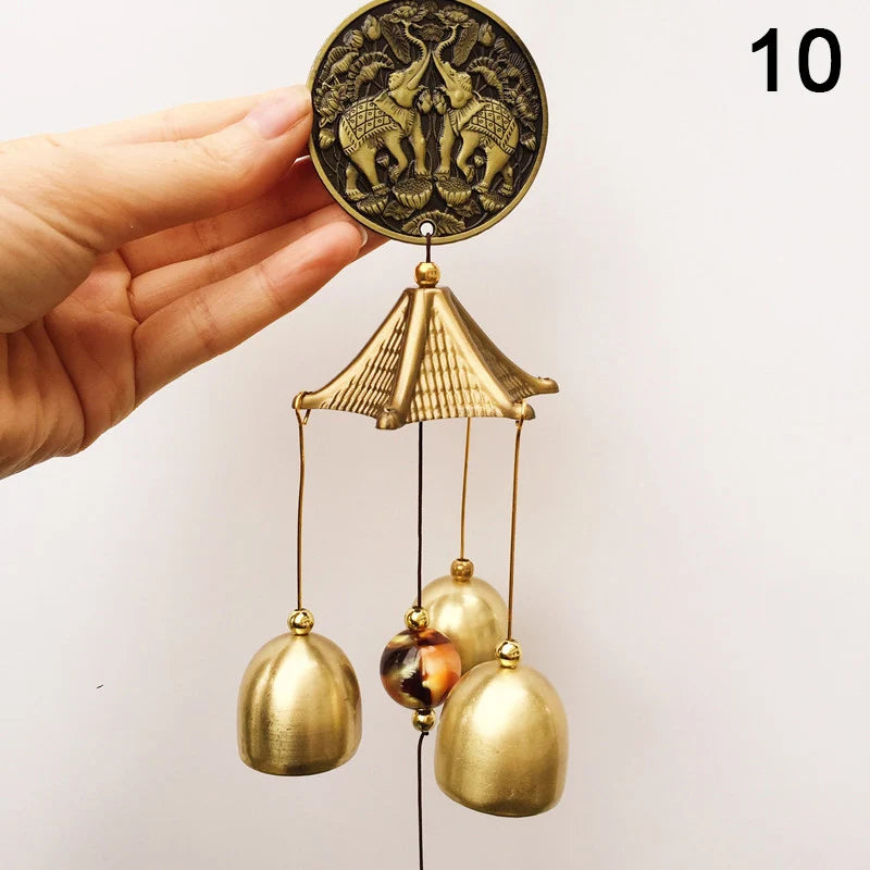 1Pc Antique Wind Chime Copper Yard Garden Outdoor Living Decoration Metal Wind Chimes Outdoor Chinese Oriental Lucky Metal Decor