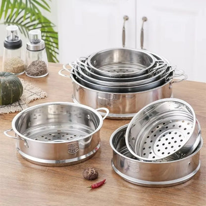 304 Stainless Steel Steamer Basket 16-32cm Thickened Pot Steaming Grid Safe Material Thicken Strainer Food Steam Rack