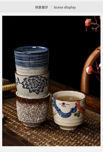 Japanese style Hefeng hand-painted ceramic tea cup, wine cup, small size drinking cup, hotel heat-resistant thickened home tea