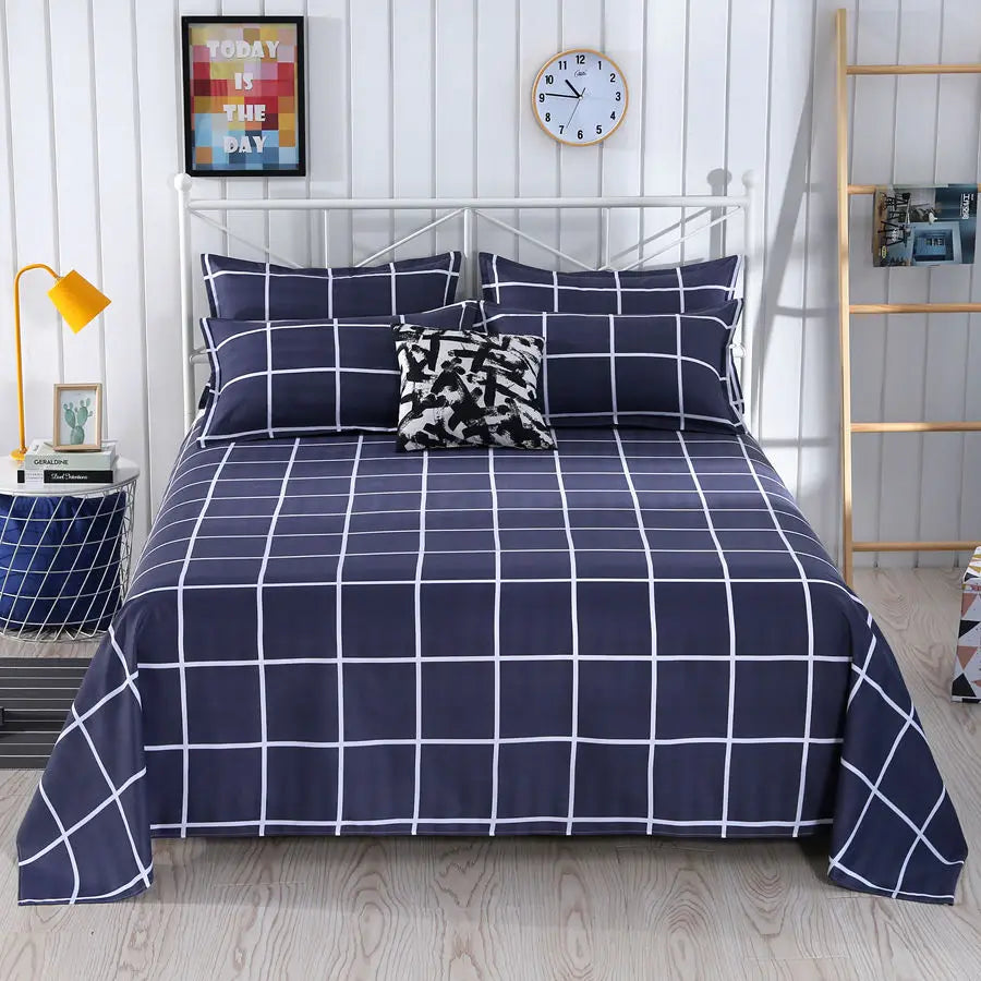 3pcs/Set Home Textile Bed Sheet Set with Pillowcases Cotton Material Lovers Home Room Bedding Flat Sheet Bed Sheet Set